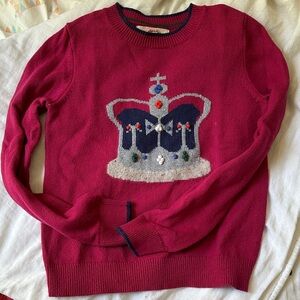Mini Boden Magenta Crown Sweater